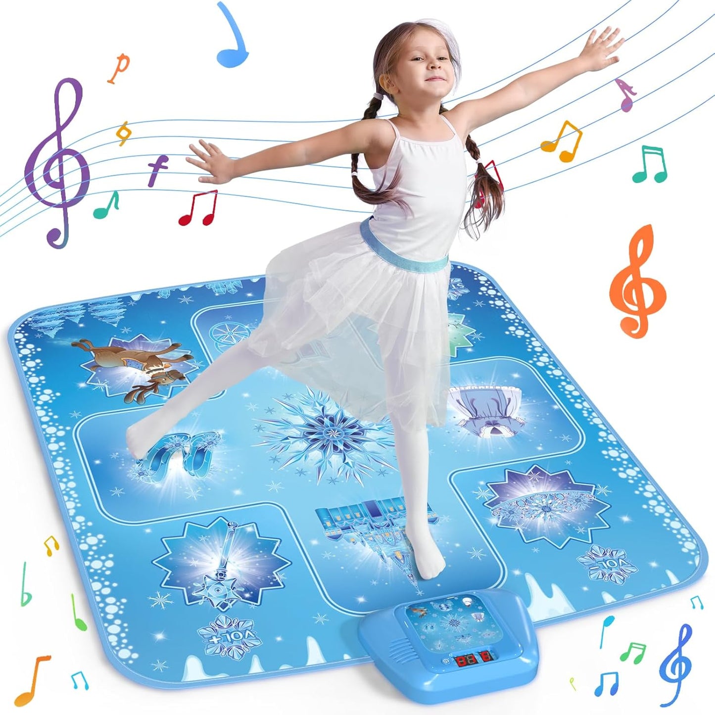 GirlsHome Frozen themed electronic dance mat for girls front view