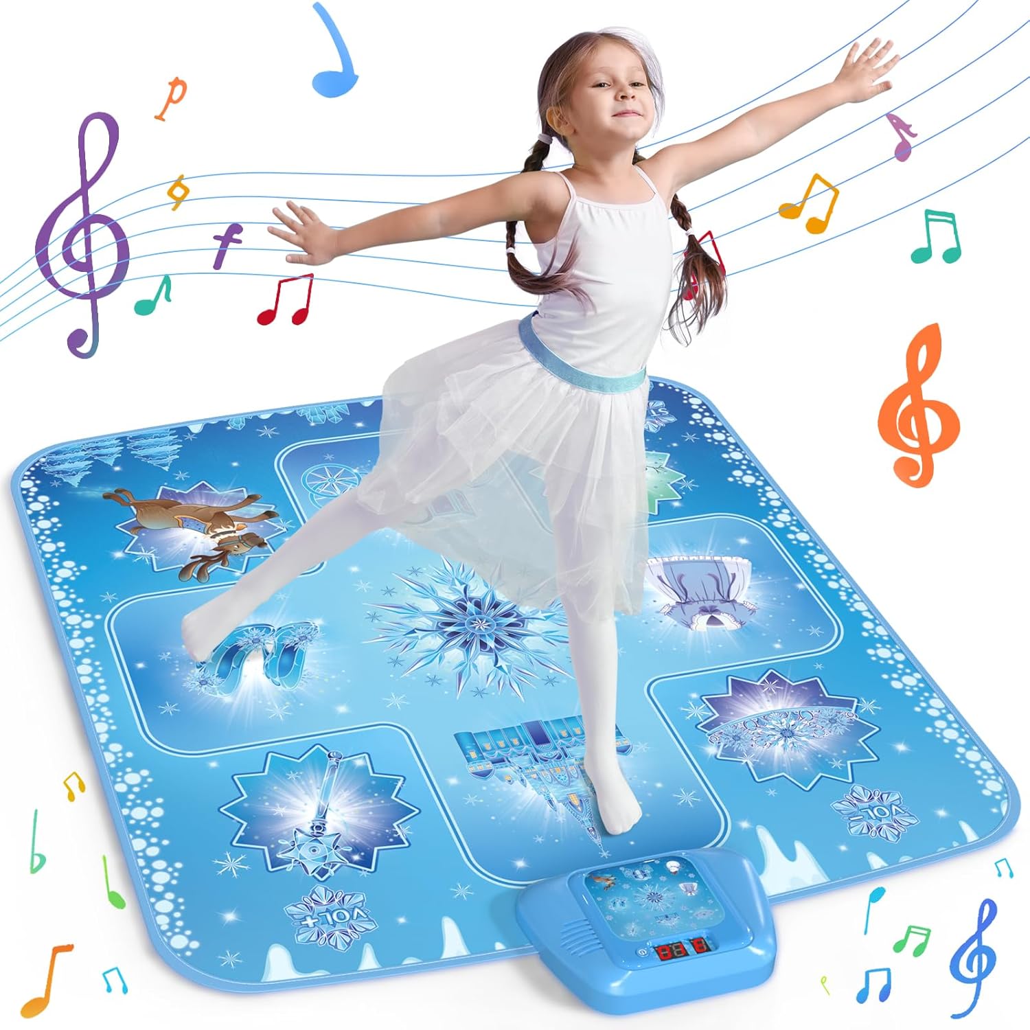 GirlsHome Frozen themed electronic dance mat for girls front view