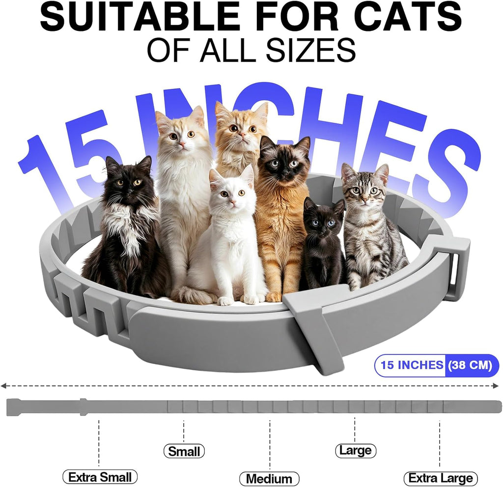 Calming Collar for Cats 8 PK Cat Stress and Anxiety Relief Pheromone Collar for Cats Anti Aggression for Cats Cat Meowing Stopper Cat Calming Collars for 30 Days Adjustable Waterproof Rapid Effect - Image 9