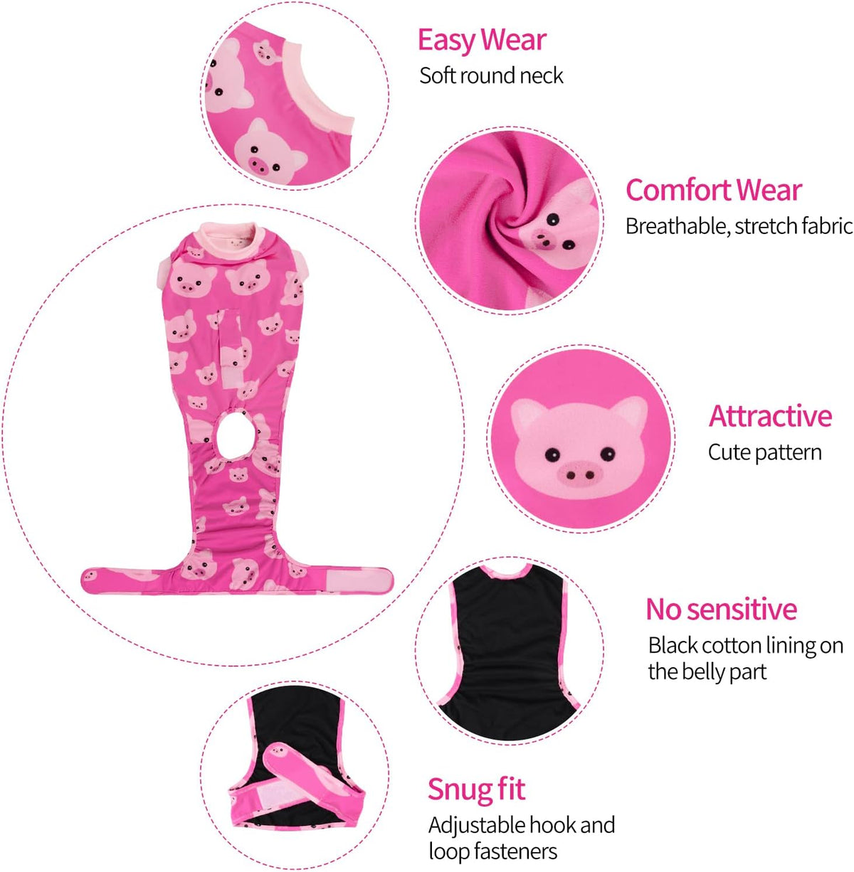 CuteBone Pet Recovery Suit close up of breathable polyester fabric