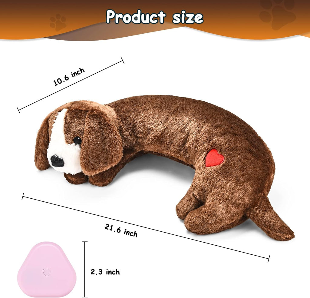 Components of Moropaky heartbeat plush dog toy