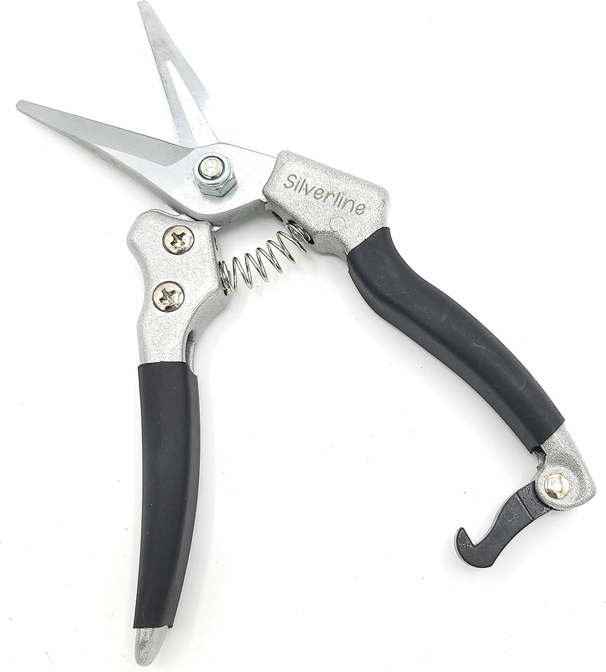 Close up of the ergonomic non slip rubber handle on the Capralite hoof trimmers.