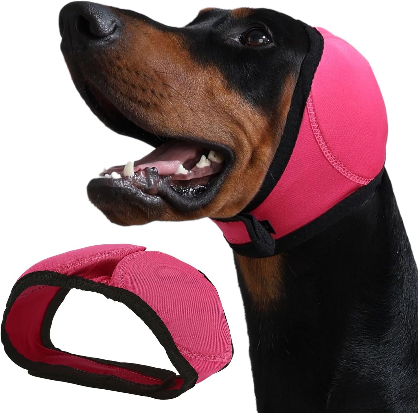 Dog Ear Muffs & Swim Cap and No Shake Ear Wrap for Bathing, Hematoma, Drying & Noise Anxiety Relief - Elastic Waterproof Ear Protection with Calming Hoodie for Grooming - Image 9