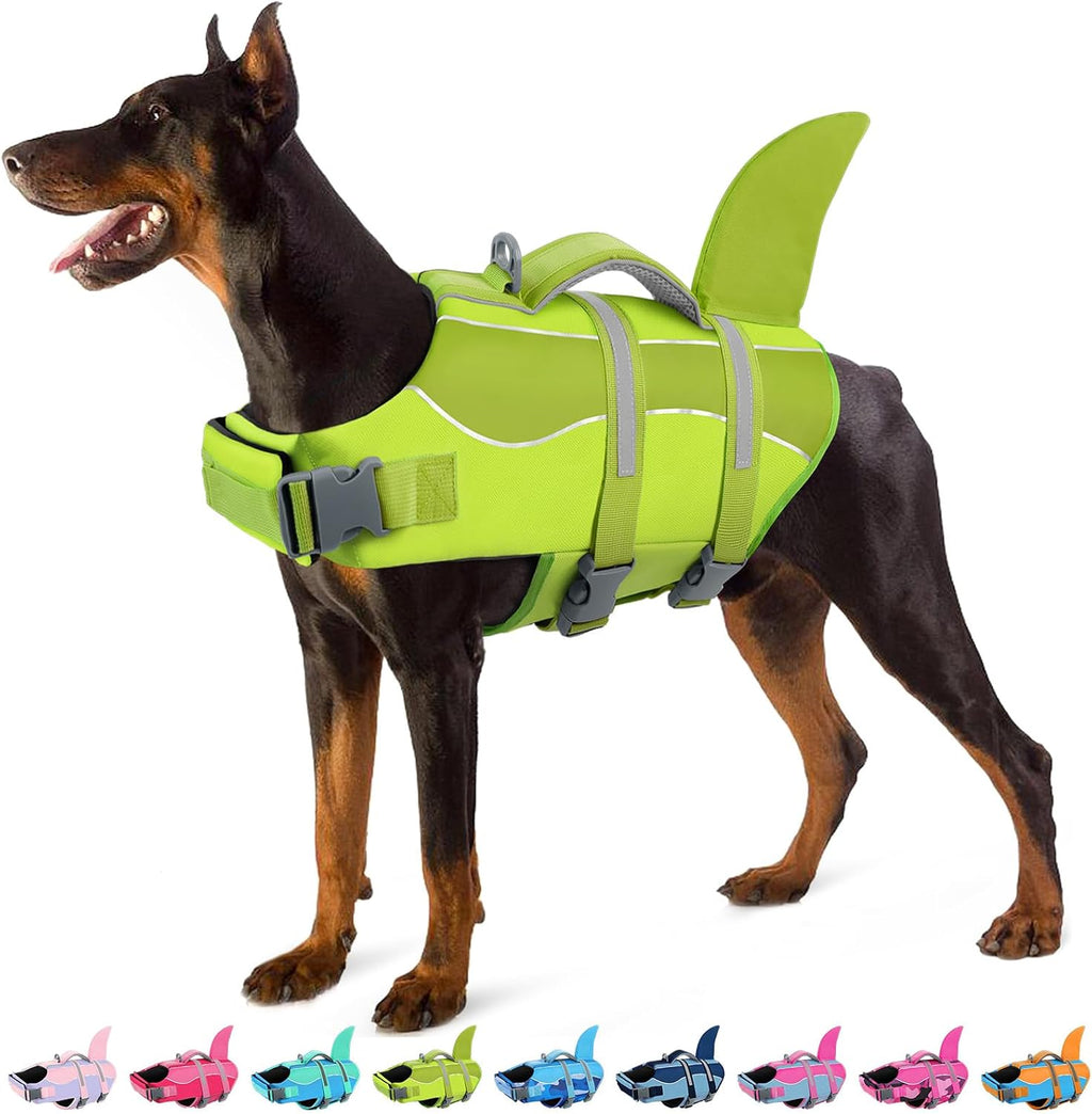 Dog Life Jacket - Shark Dog Life Vest for Swimming Boating, Reflective Lifejacket with High Buoyancy and Rescue Handle, Adjustable Lifesaver for Small Medium Large Breeds, Blue Camo S - Image 10