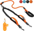 SlowTon Double Leash for Two Dogs - No Tangle Dog Leash 360 degrees Swivel Reflective Double Dog Leashes with Two Padded Handles, Shock Absorbing Walking Training for Small Medium Dogs (Black, 25-150 lbs) - Image 12