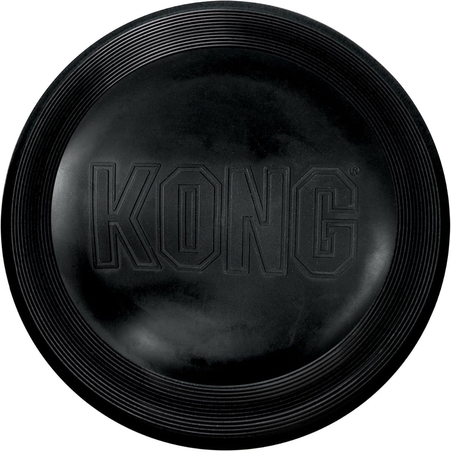 KONG Extreme Flyer black rubber dog flying disc front view
