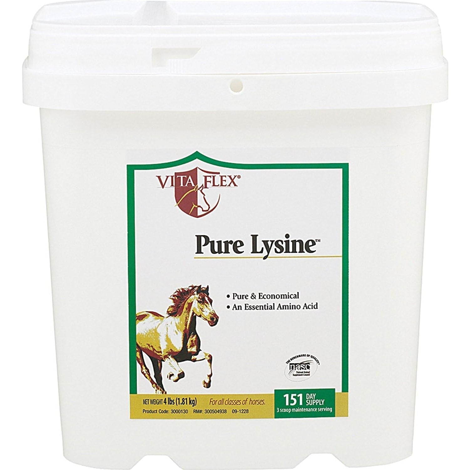 Vita Flex Pure Lysine 4 lbs container front view for horses