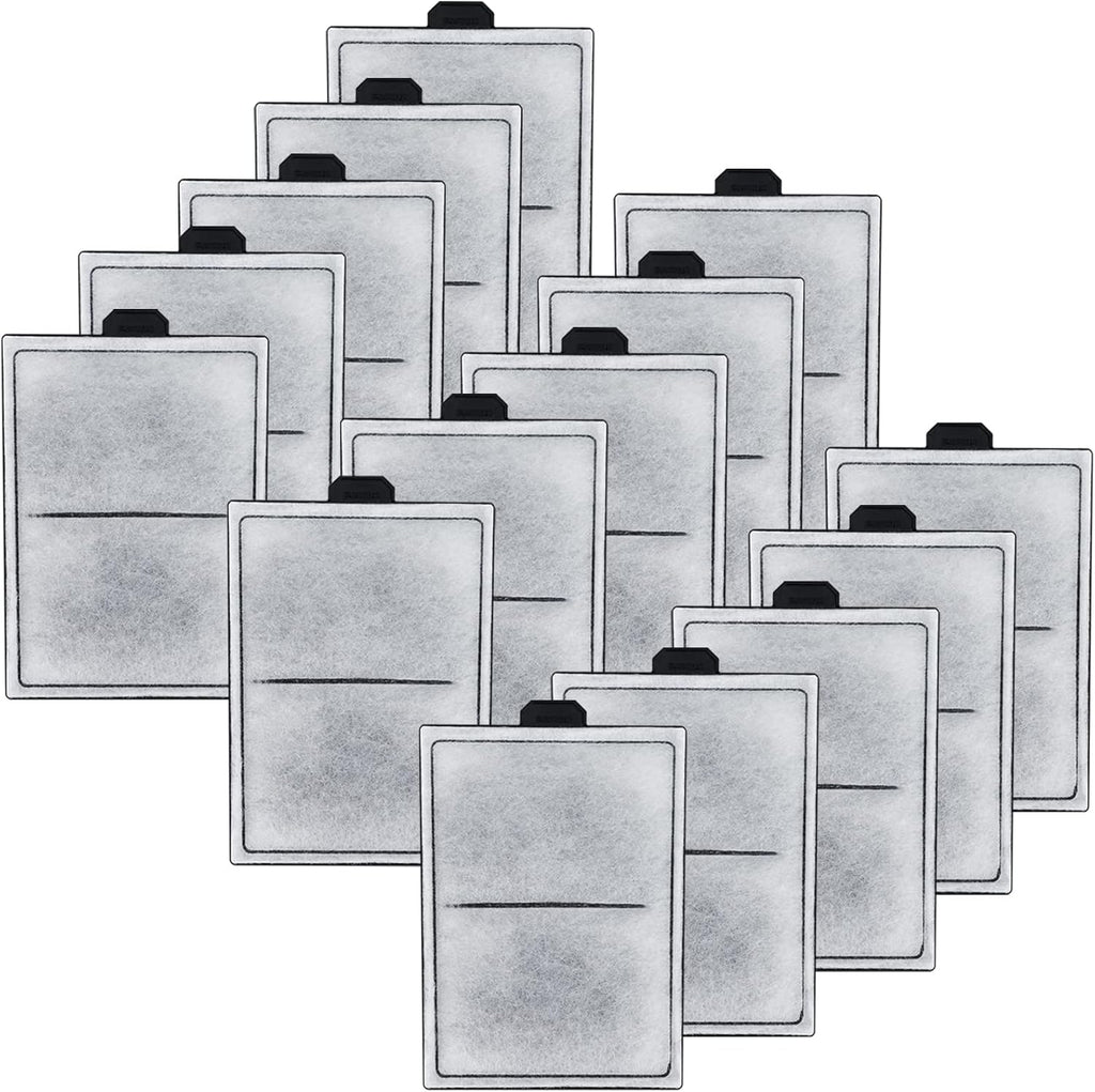 HiTauing carbon filter cartridges fifteen pack front view showing premium blue filter floss structure.
