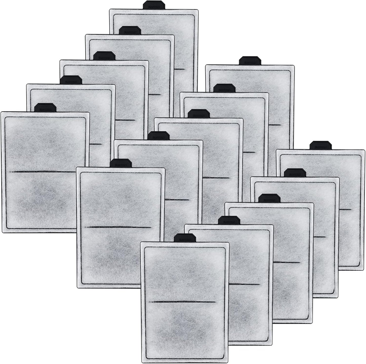 HiTauing carbon filter cartridges fifteen pack front view showing premium blue filter floss structure.