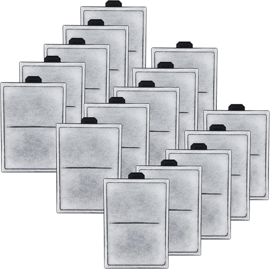 HiTauing carbon filter cartridges fifteen pack front view showing premium blue filter floss structure.