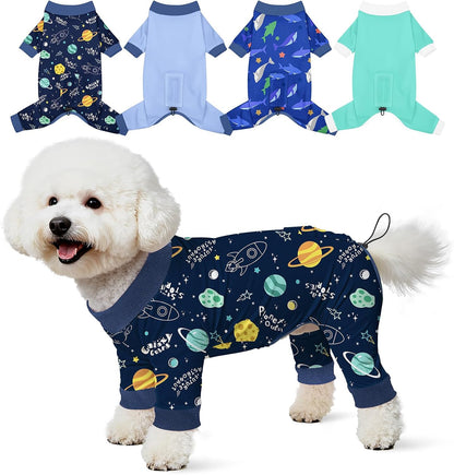 Glittme 4 Pack Dog Pajamas for Small Dogs Girl Boy, Soft Stretchy Puppy Onesies Jumpsuit, Breathable Pet Pjs Clothes for Sleeping & Anti-Shedding, Cute Doggy Apparel Vest - Image 14