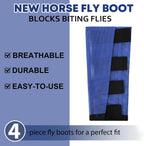 Wizbrio equine leg guards showing four point hook and loop fasteners
