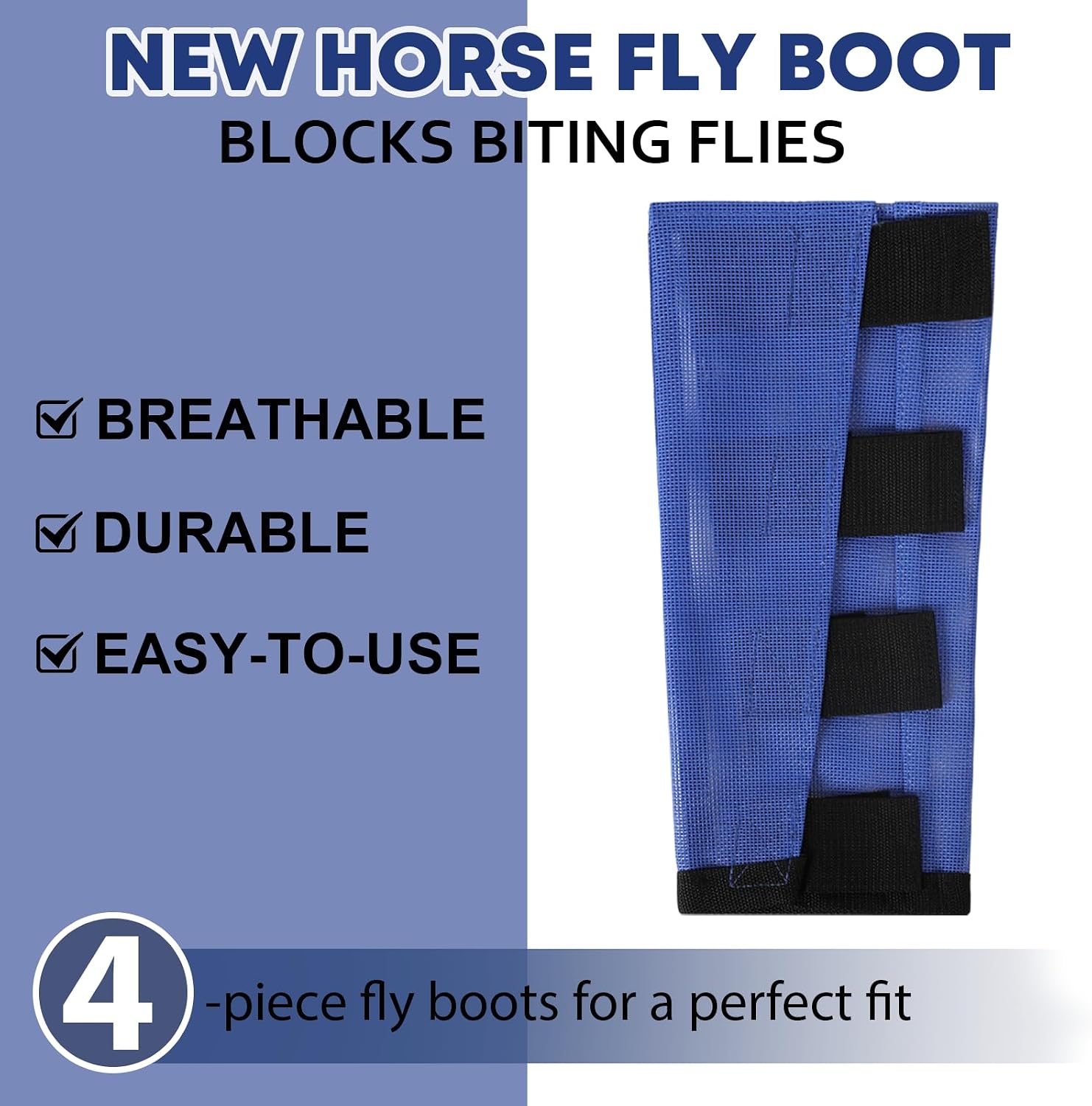 Wizbrio equine leg guards showing four point hook and loop fasteners