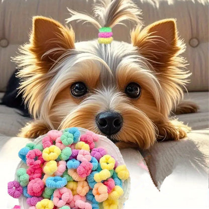 Cuchenhuan candy color small dog hair ties front view
