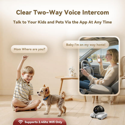 Two-way talk speaker and microphone feature on robot camera