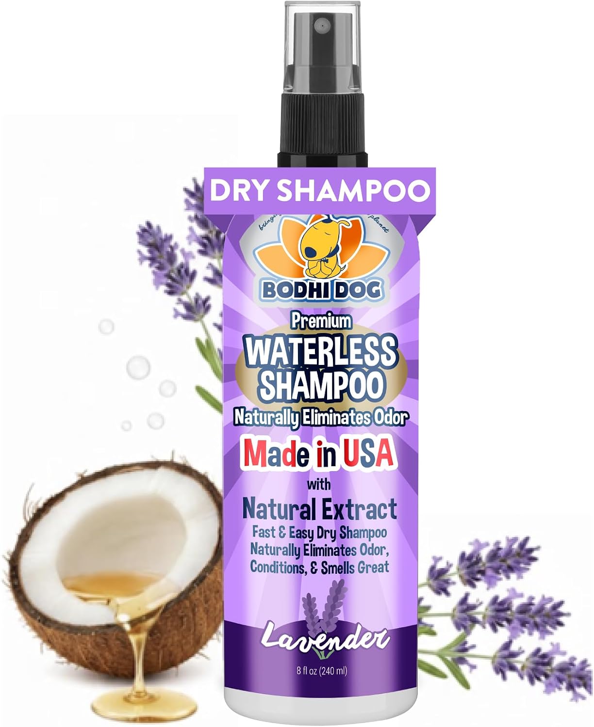 Bodhi Dog Waterless Shampoo - No Rinse Dry Shampoo for Dogs & Cats - Naturally Neutralizes Pet Smelly Odor - Safe for Puppies, Allergies & Sensitive Skin - Made in USA - Lavender (17 Fl Oz) - Image 10