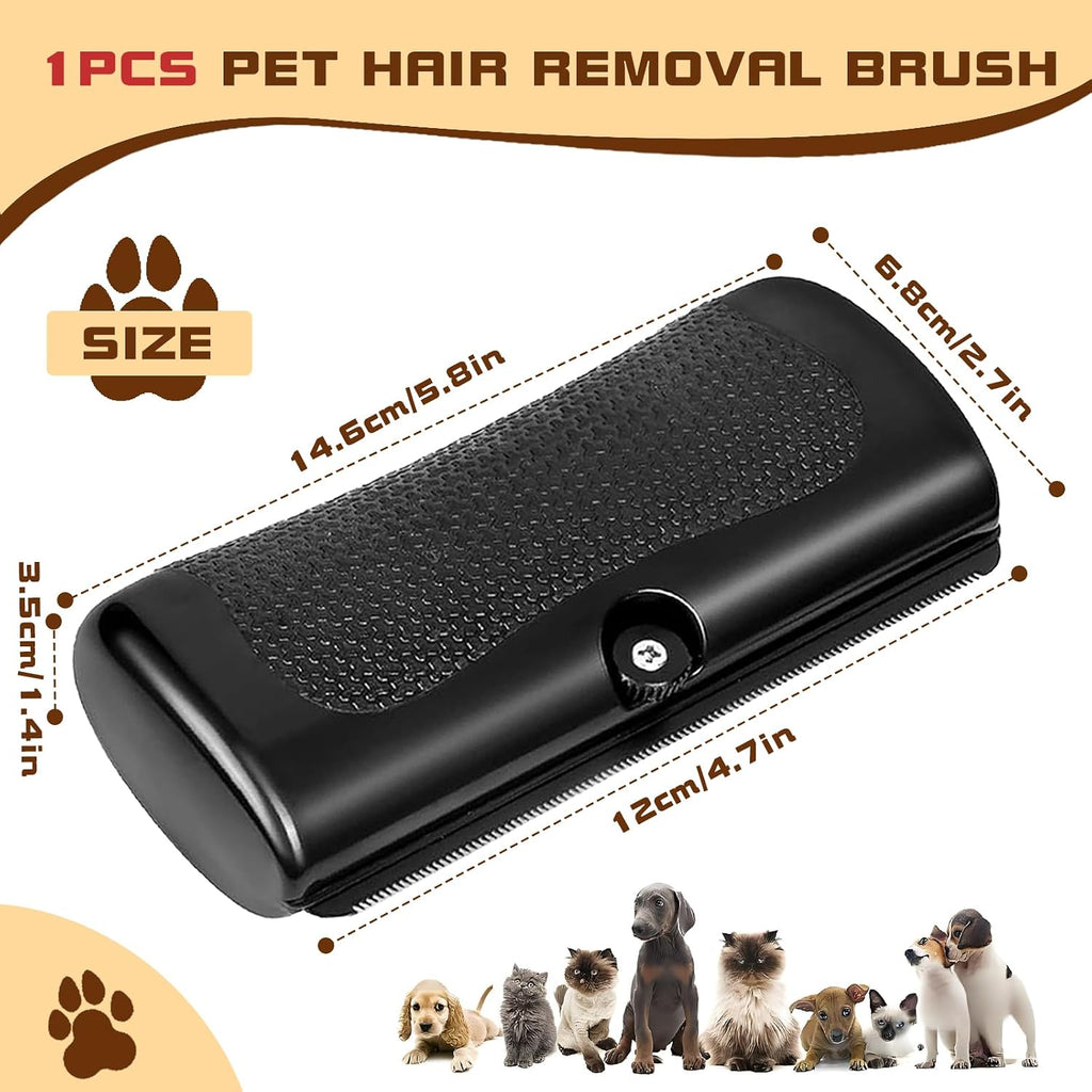 Nimbiepets grooming brush removing loose pet hair from coat