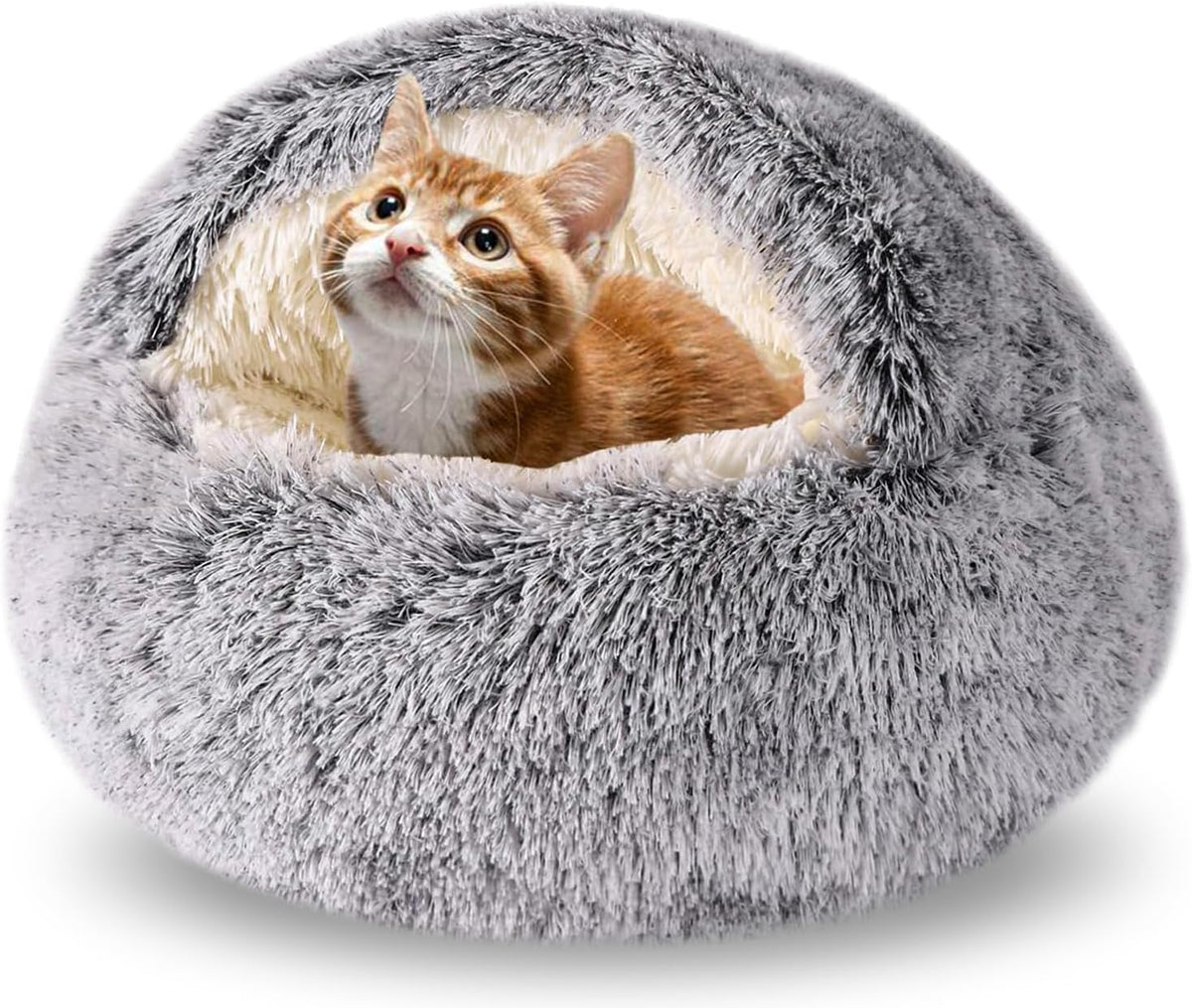 FORMYCATIE Cat Beds for Indoor Cats,Cat Cave for Puppy and Kitty,Calming Small Dog Bed for Small Dogs with Cover Cave,Cozy Warming Fluffy Washable Anti-Slip Pet Sleeping Bag(20 * 20inch,Dark Gray) - Image 9