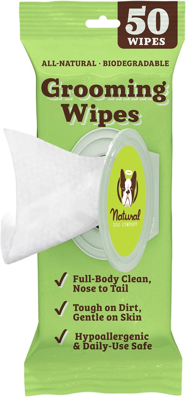 Natural Dog Company Wrinkle Wipes for Dogs, 100 Count, Hypoallergenic, Cleaning & Deodorizing, for Grooming Faces, Paws & Butts - Image 10