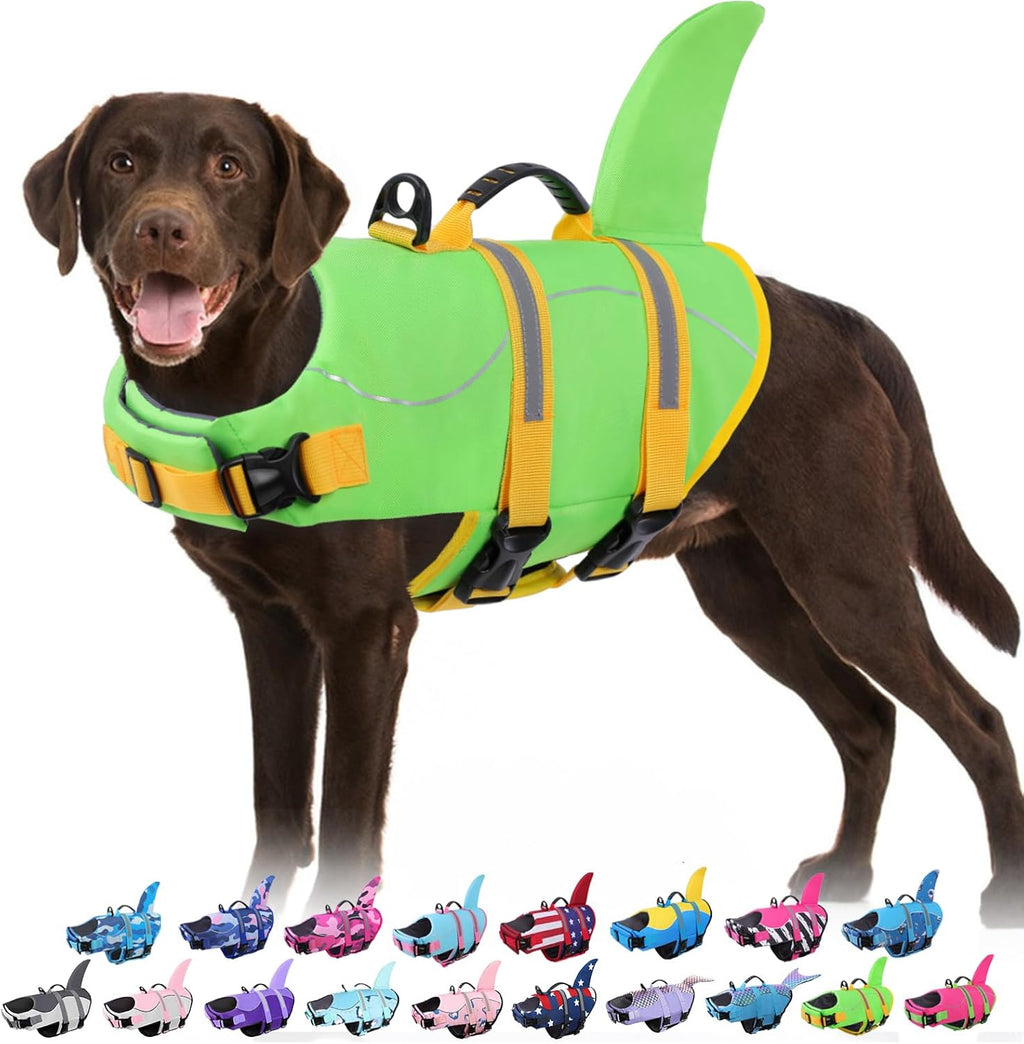 Bess Bridal Dog Life Jacket - Shark Life Vest for Swimming Boating - Reflective Lifejacket Swimsuit for Small Medium Large Dogs - High Buoyancy Lifesaver Preserver with Rescue Handle, Pink Shark XL - Image 13