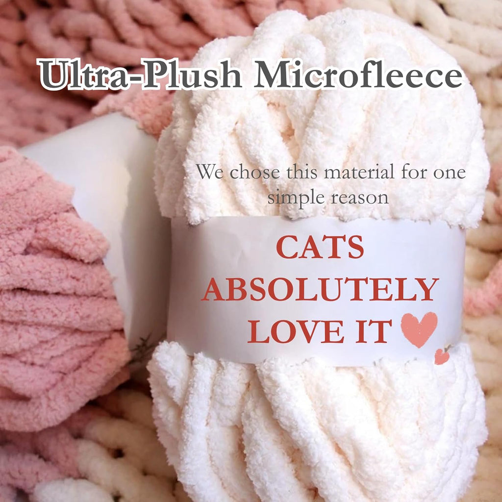 Urnat white small chunky yarn cat bed mat inside a cat tree
