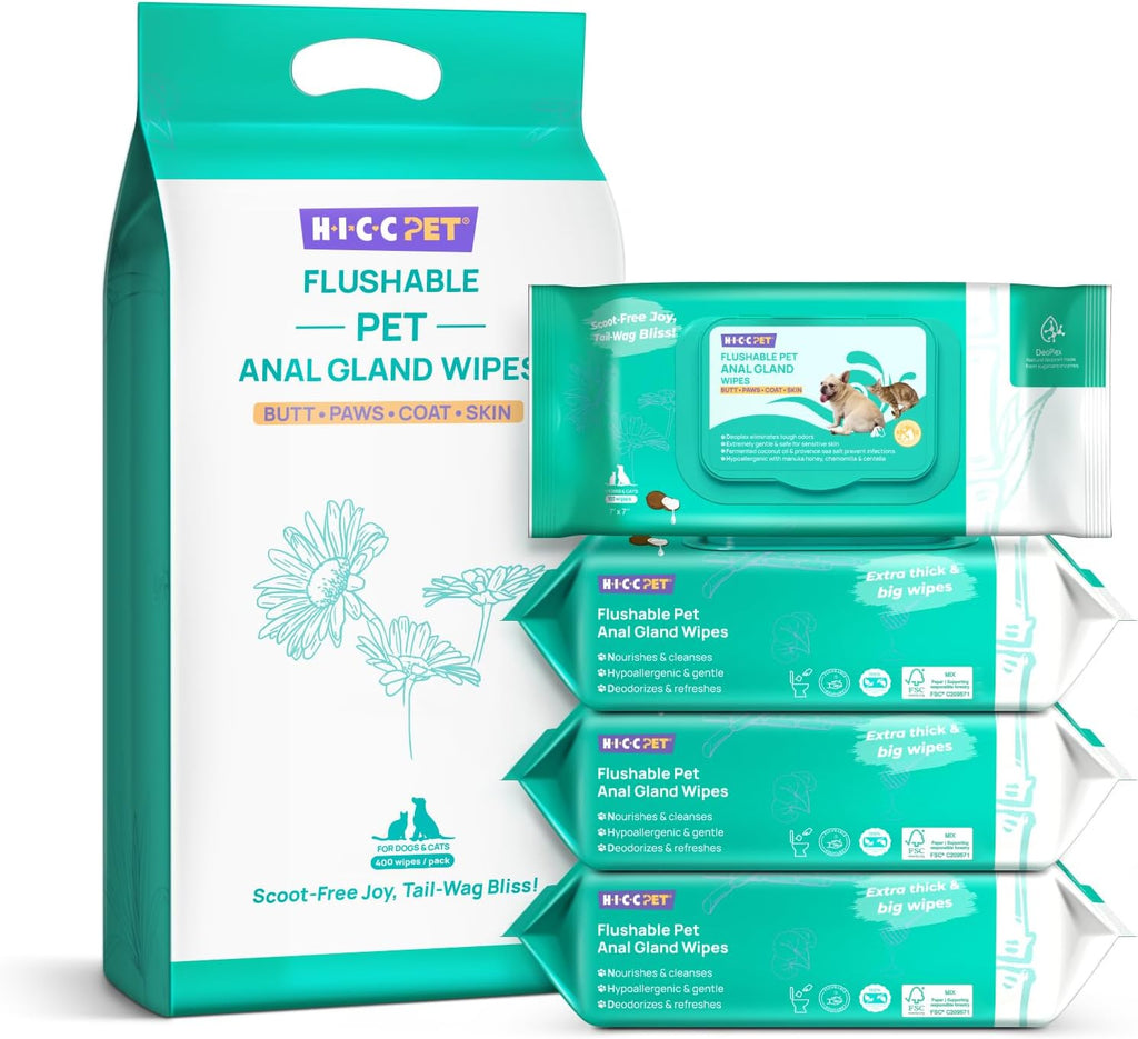 HICC PET Wipes for Dogs & Cats, Vet Recommended Cleaning Deodorizing & Soothing Allergy Infections Anal Gland Wipes, Hydrating & Nourish Fur Dog Grooming Wipes for Paw, Butt, Body-Hypoallergenic - Image 10