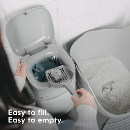 Litter Genie Easy Roll cat litter pail in silver