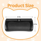 Groomi ergonomic dog grooming brush removing loose fur from a golden retriever