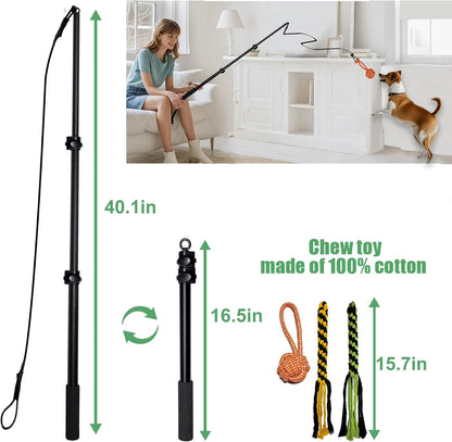 SailStart telescopic pet training wand collapsed to compact size next to storage bag
