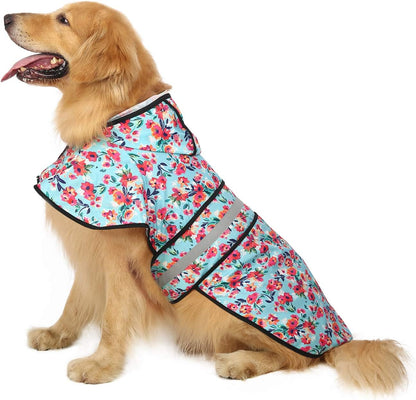 HDE Dog Raincoat Jacket Reflective Adjustable Hooded Pet Poncho Rain Coat with Leash Hole for Small to X-Large Dogs Yellow - M - Image 10