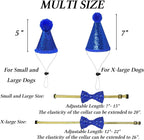 STMK shiny blue dog bow tie with adjustable elastic collar strap detail