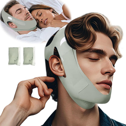 HDSMNGY Anti-Snore Chin Strap 2-Pack front view showing adjustable velcro straps.
