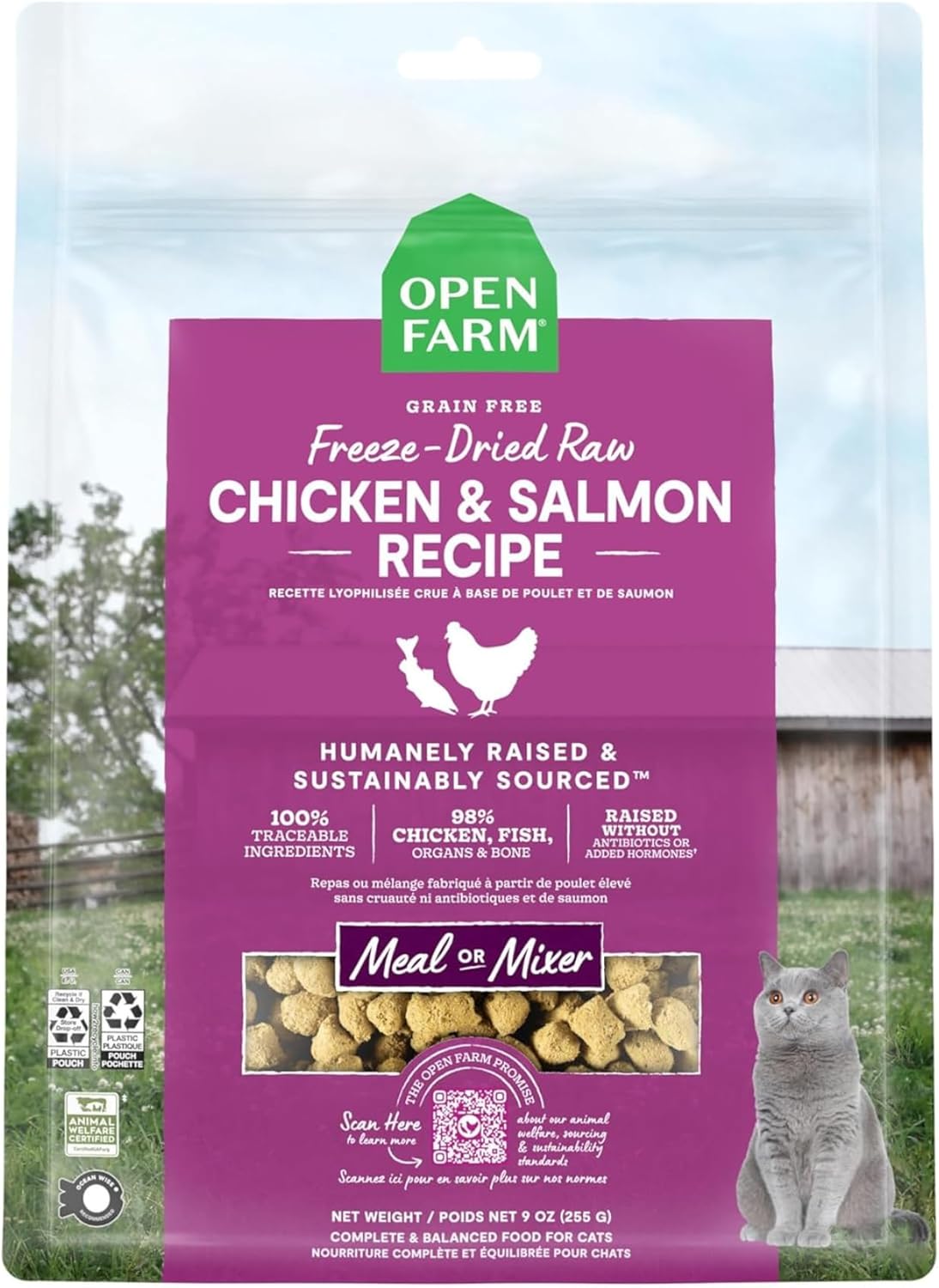 Open Farm high protein complete meal morsels for feline urinary health