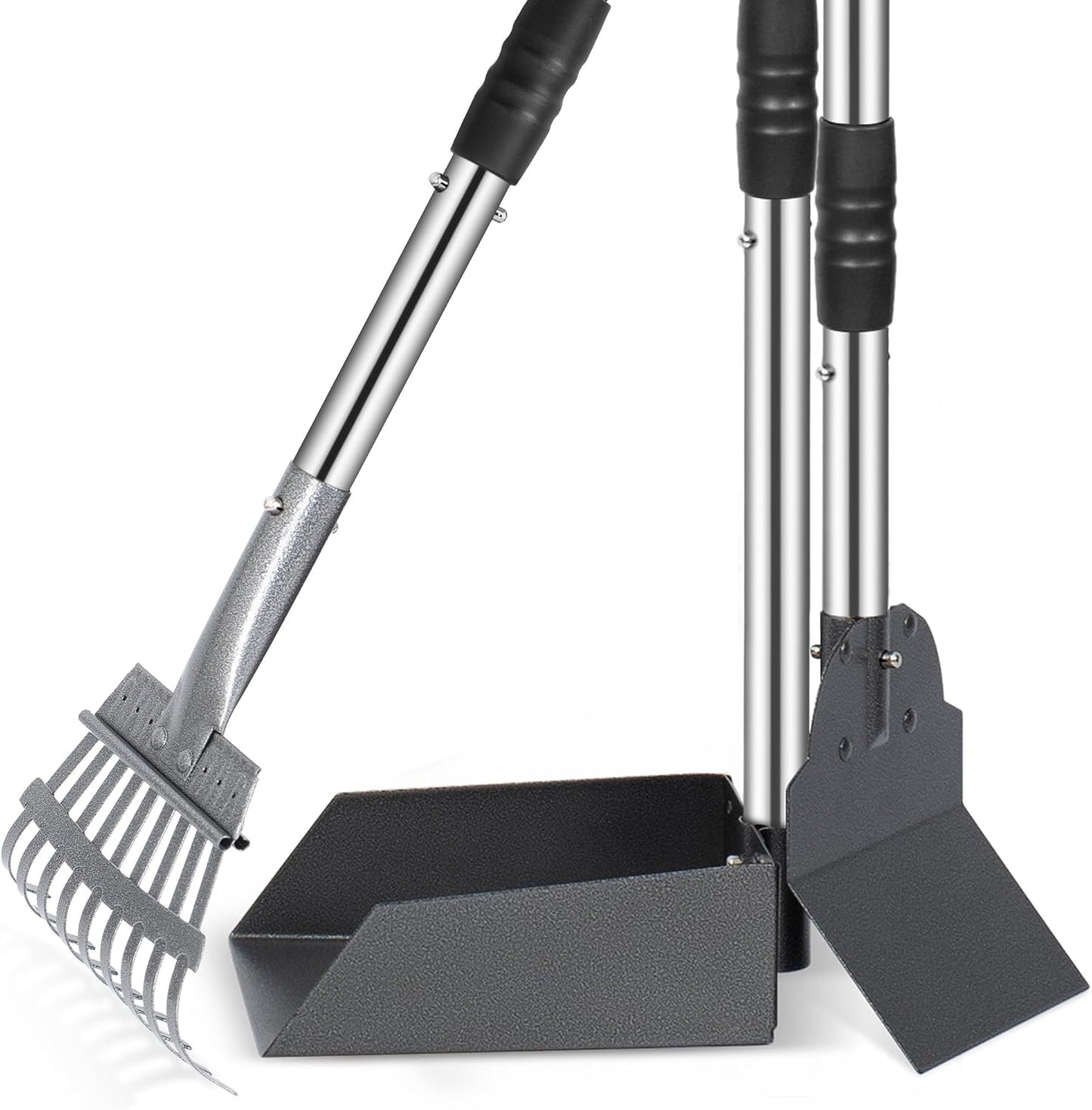 Heeyoo dog pooper scooper set front view for heavy duty pet waste removal.