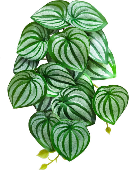 Woyrise Reptile Plants, Terrarium Hanging Plant Vines, Artificial Leaves with Suction Cup, Bearded Dragon Tank Accessories for Gecko Lizard Snake Frog Tortoise Decorations - Codiaeum Variegatum - Image 11