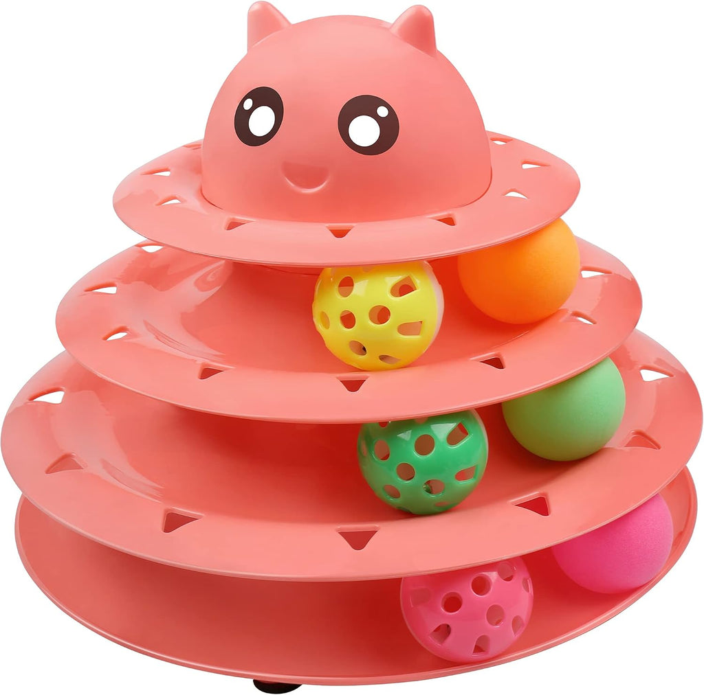 UPSKY Cat Toy Roller 3-Level Turntable Cat Toys Balls with Six Colorful Balls Interactive Kitten Fun Mental Physical Exercise Puzzle Kitten Toys - Image 11
