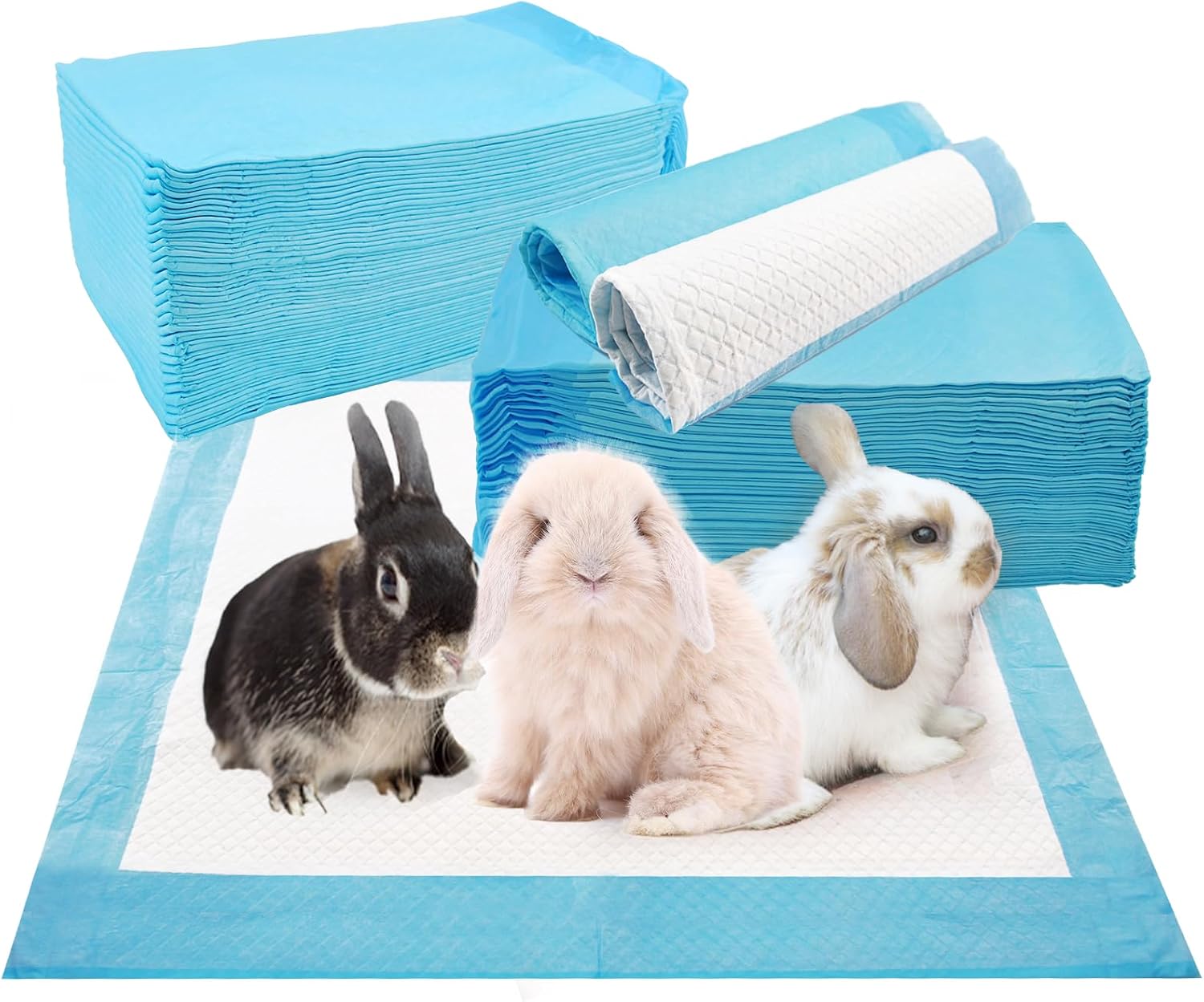 kathson 100 Piece Rabbit Pee Pads,Disposable Pet Pees Pad,Cage Black Carbon Liner,Super Absorbent Leak Proof Cushion Reduce Odor Bunny Training Accessories for Puppy Kitten Hamsters Hedgehog(S) - Image 9