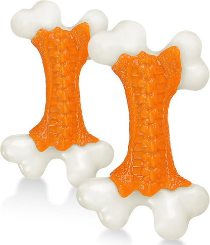 Kseroo Tough Dog Toys for Aggressive Chewers: Beef Flavored Hard Nylon Bones, Dog Chew Toys for Medium Large Breed Dogs (20-90 lbs), Red - Image 13