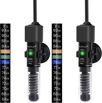 AQUANEAT Aquarium Heater, 25W Small Betta Fish Tank Heater, Mini Preset Water Thermostat with a Thermometer - Image 9