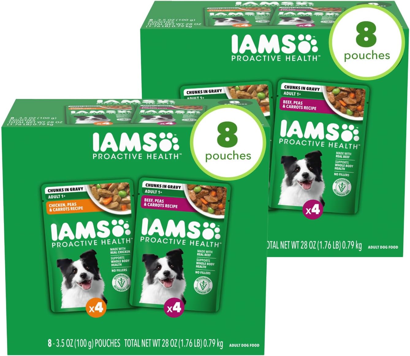 IAMS Proactive Health Adult Wet Dog Food, Beef, Peas and Carrots Recipe, 3.5 oz. Pouch (16 Count, Pack of 1) - Image 12
