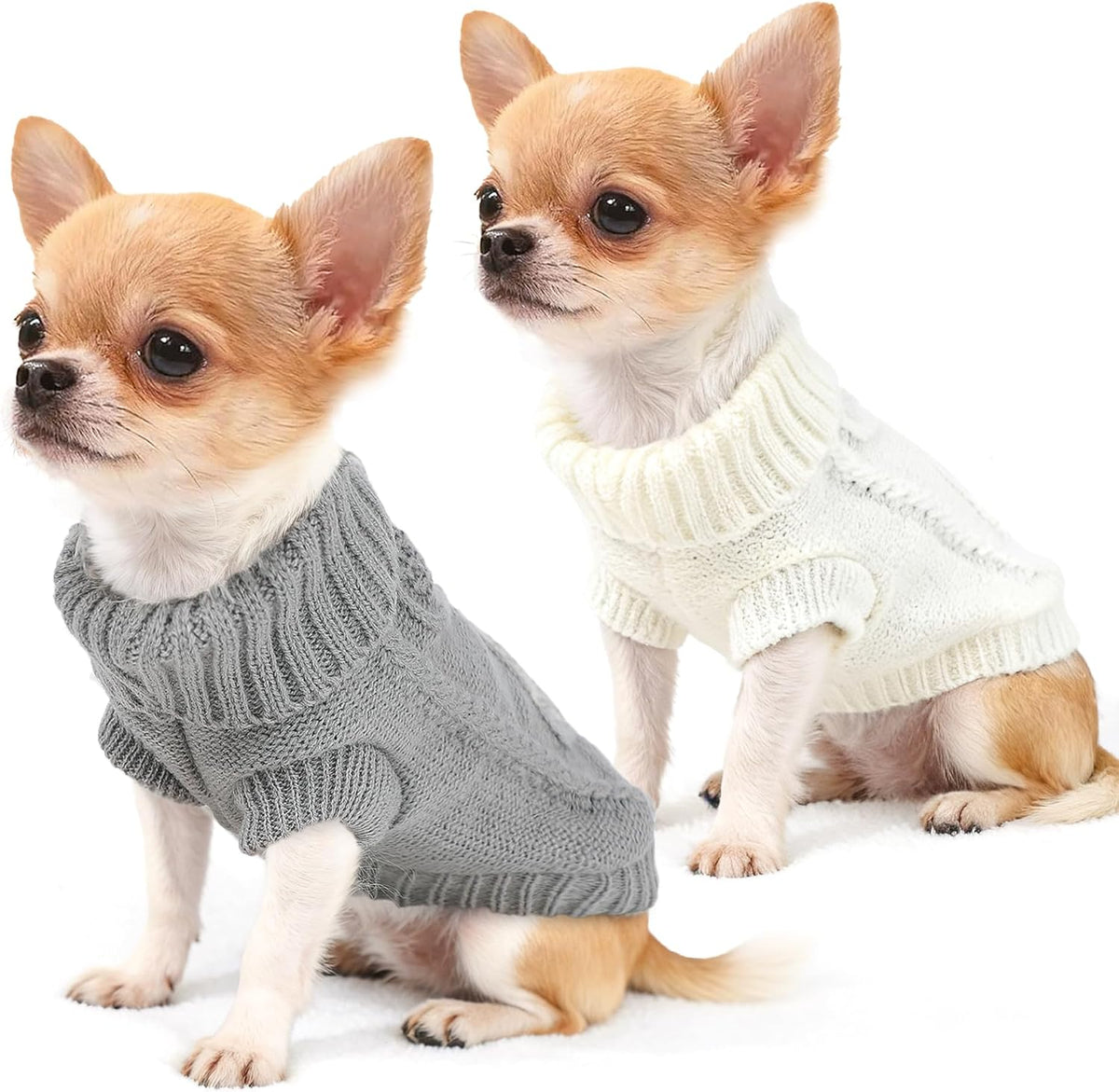 Kallfir's Cutie two pack pet sweaters packaging layout