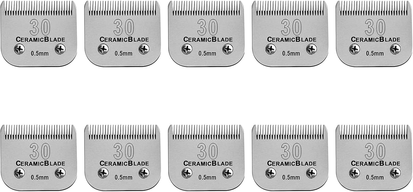 Size 40/10/7F/5F/4F Detachable Pet Dog Grooming Clipper Ceramic Blades Set,Compatible with Andis,Oster A5,Wahl KM10 Series Clippers,Cut Length 1/100"(0.25mm) to 3/8"(9.5mm),5 Pack - Image 15