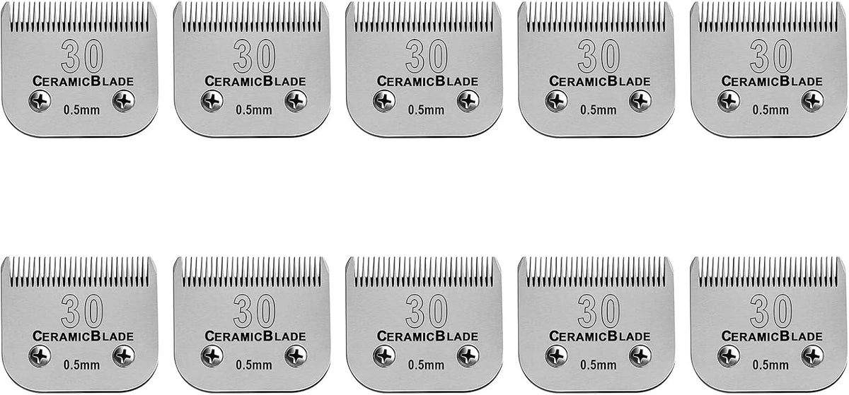 Size 40/10/7F/5F/4F Detachable Pet Dog Grooming Clipper Ceramic Blades Set,Compatible with Andis,Oster A5,Wahl KM10 Series Clippers,Cut Length 1/100"(0.25mm) to 3/8"(9.5mm),5 Pack - Image 15
