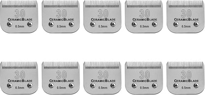 Size 40/10/7F/5F/4F Detachable Pet Dog Grooming Clipper Ceramic Blades Set,Compatible with Andis,Oster A5,Wahl KM10 Series Clippers,Cut Length 1/100"(0.25mm) to 3/8"(9.5mm),5 Pack - Image 15