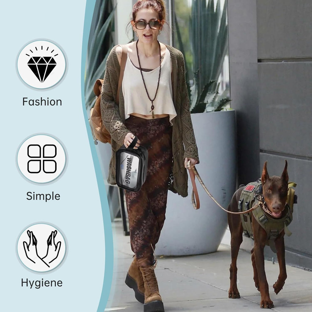 Portable pet health monitoring kit with elegant black storage handbag and gloves