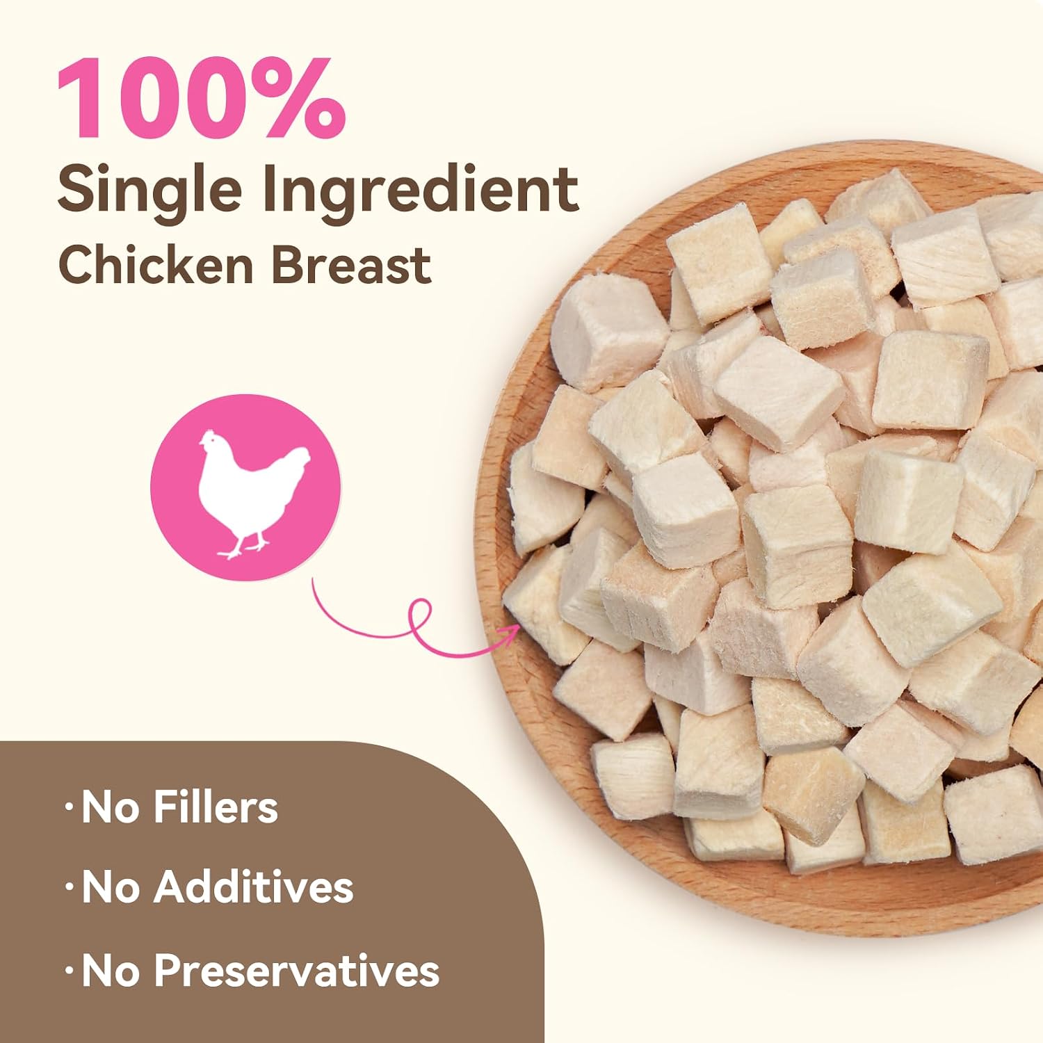MON2SUN single ingredient chicken cubes raw pet snacks for training
