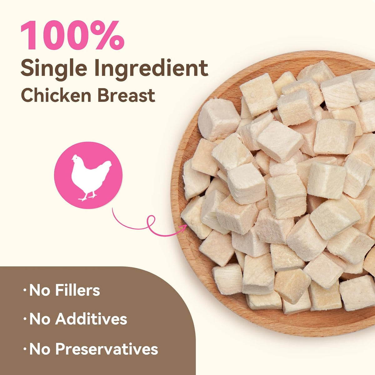 MON2SUN single ingredient chicken cubes raw pet snacks for training