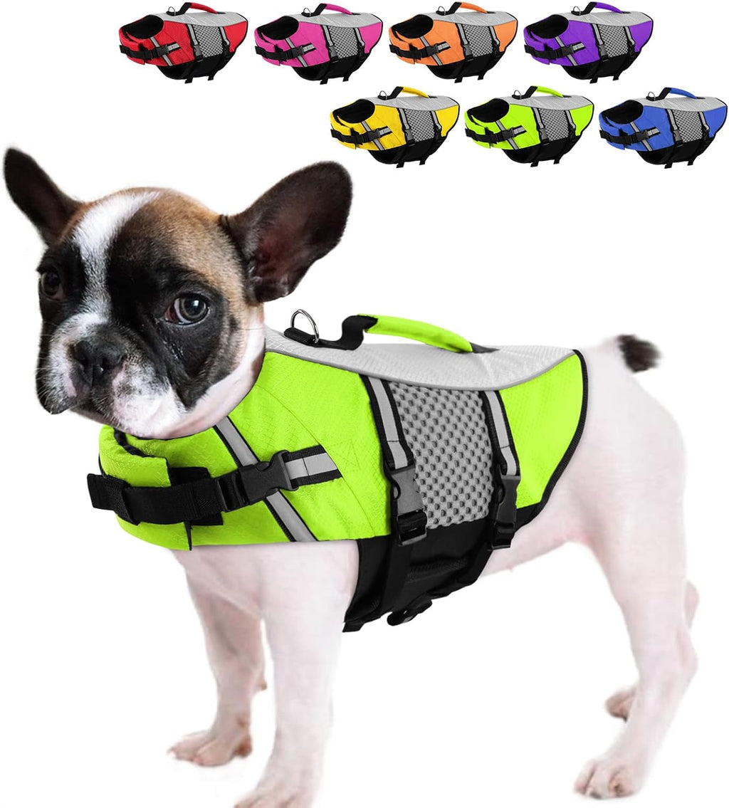 Queenmore Dog Life Jacket Swimming Vest Small Medium Dogs Neoprene Water Boating Life Preserver Lightweight Reflective Cat Puppy Kayaking Lifesaver for French Bulldog,Yorkie Terrier,Bichon(Pink,S) - Image 9