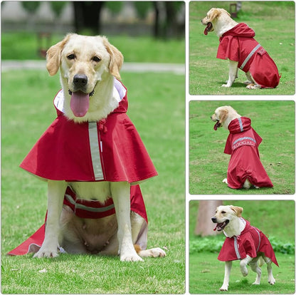 Koogal large dog raincoat breathable mesh lining close up