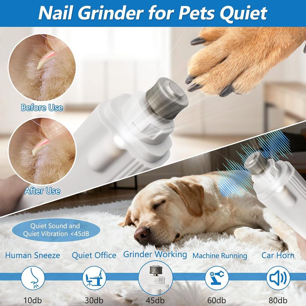 USB charging port and battery indicator light on the base of the pet trimmer